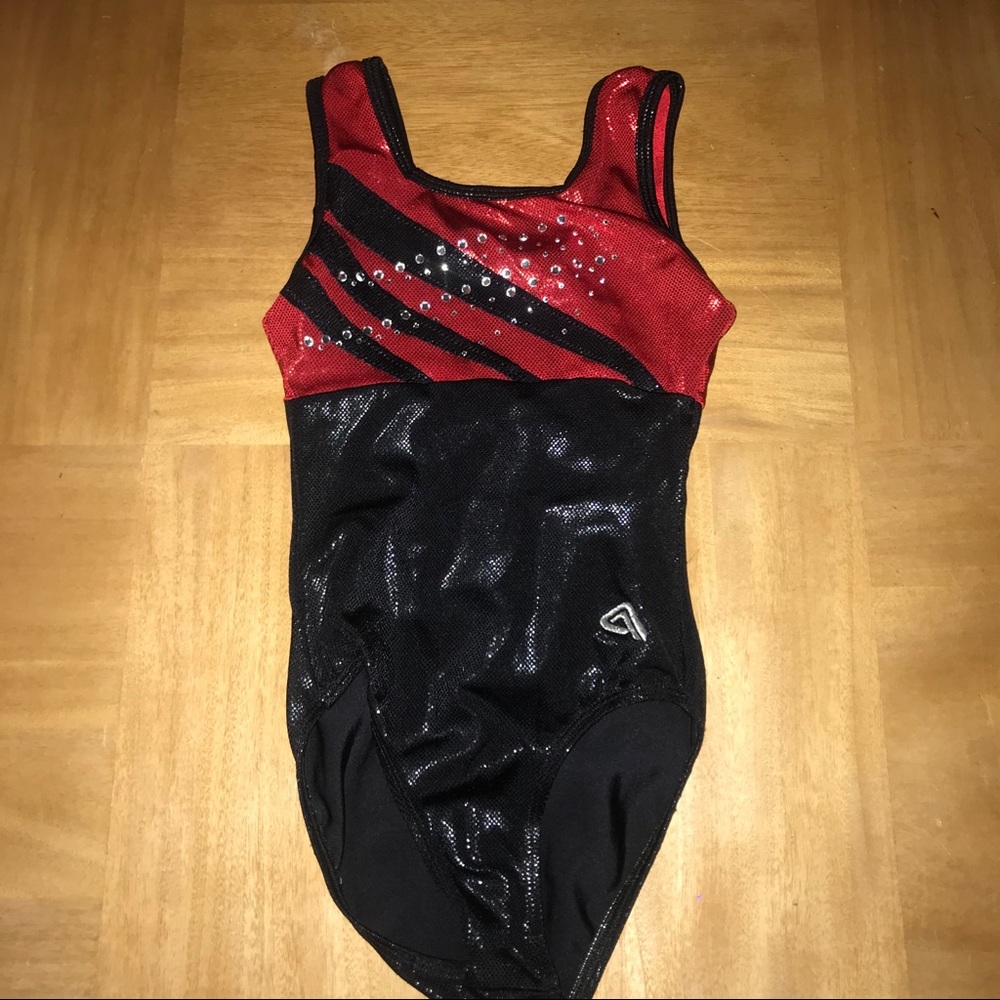 Alpha Factor Gymnastics Leotard Size Small Blk/Red
